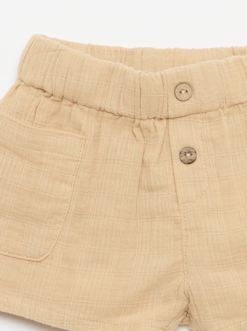 Short de algodão com 2 bolsos chapados - Kiabi