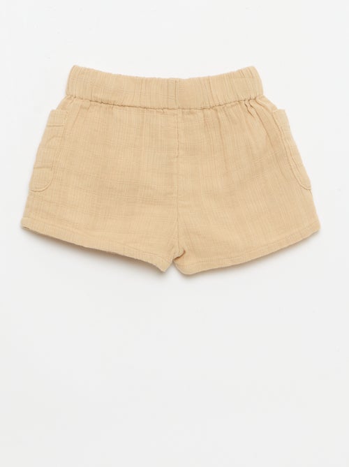 Short de algodão com 2 bolsos chapados - Kiabi