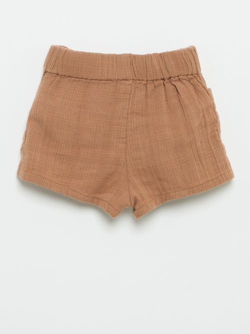 Short de algodão com 2 bolsos chapados - Kiabi Short de algodão com 2 bolsos chapados - Kiabi