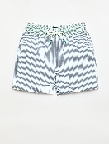 Short de banho às riscas com cordões ajustáveis