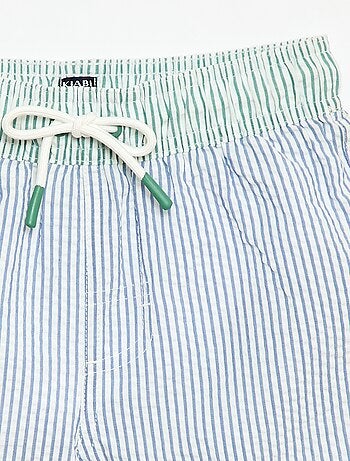 Short de banho às riscas com cordões ajustáveis