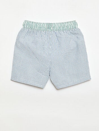 Short de banho às riscas com cordões ajustáveis