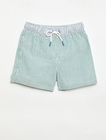 Short de banho às riscas com cordões ajustáveis