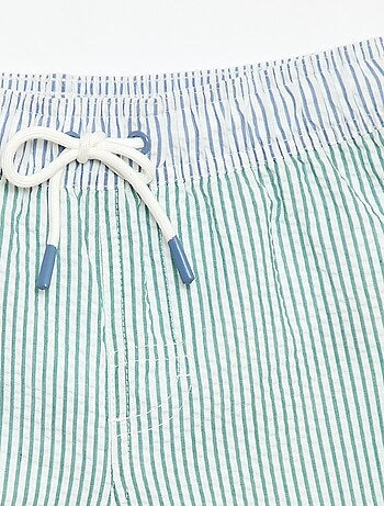 Short de banho às riscas com cordões ajustáveis