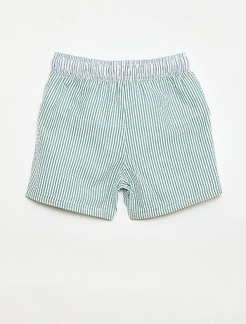 Short de banho às riscas com cordões ajustáveis