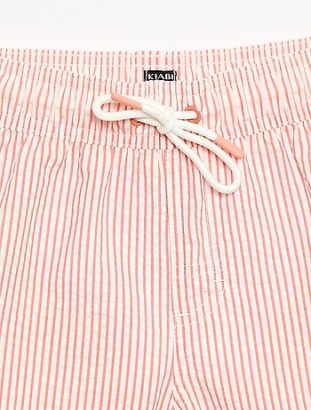Short de banho às riscas com cordões ajustáveis