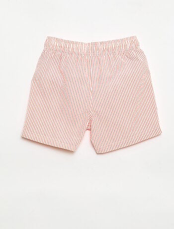 Short de banho às riscas com cordões ajustáveis
