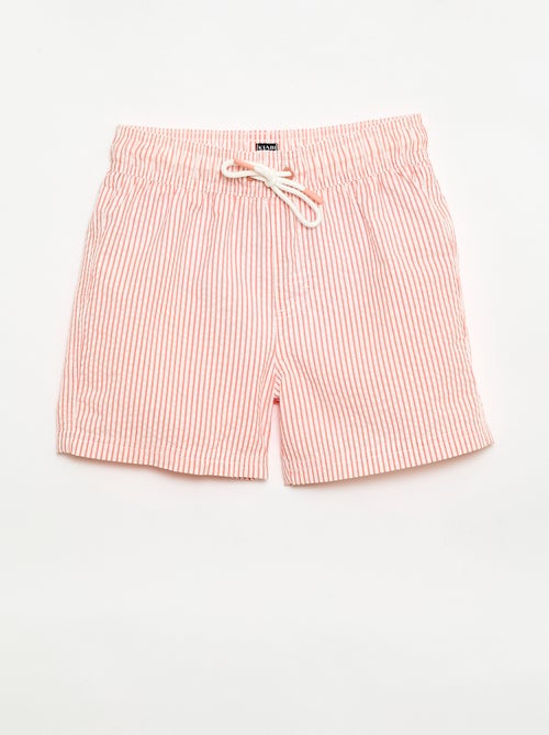 Short de banho às riscas com cordões ajustáveis - Kiabi