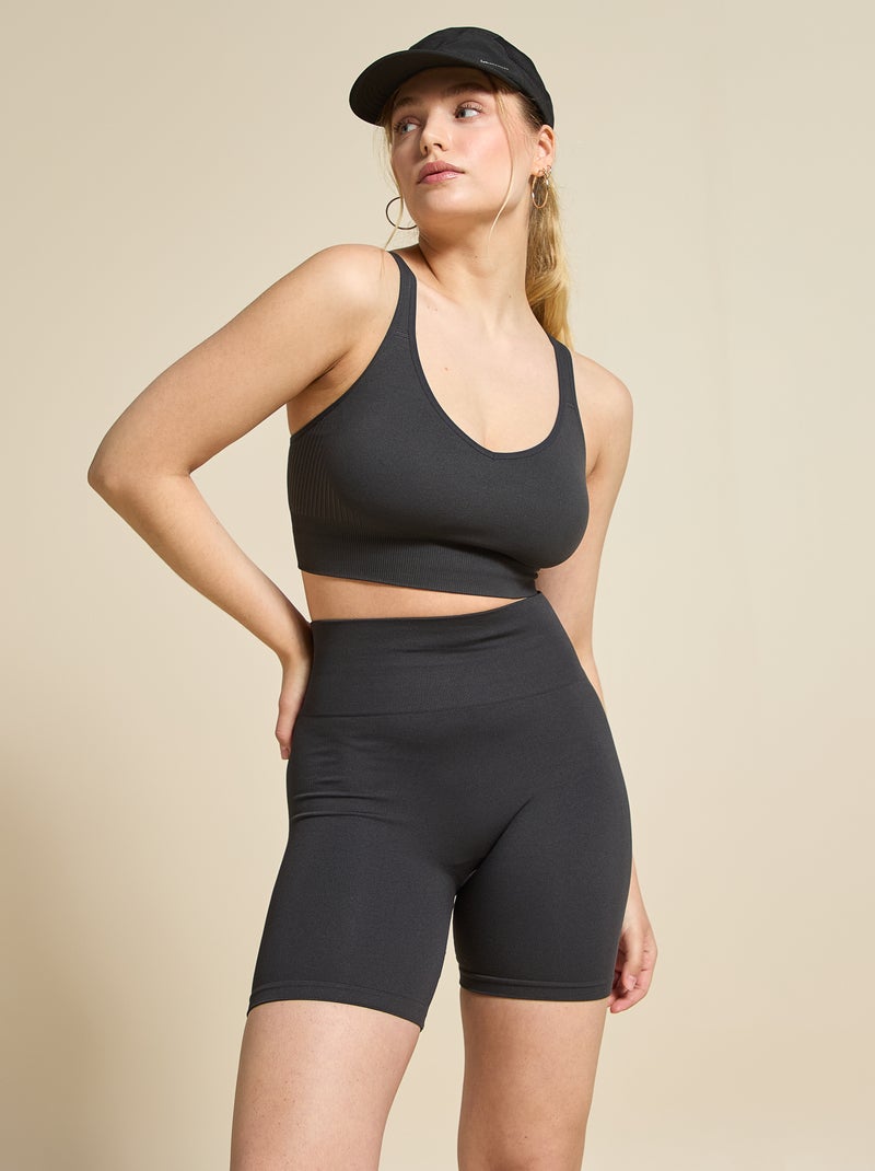 Short de ciclismo desportivo sem costuras - (ekstract) Preto - Kiabi