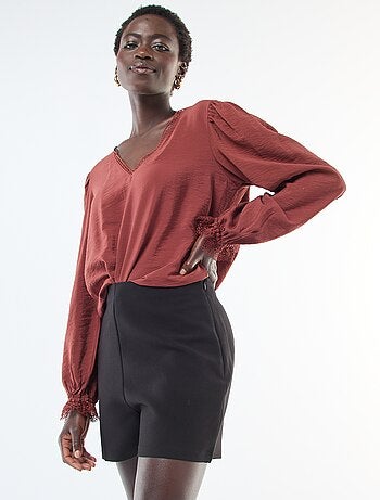 Short de cintura subida liso