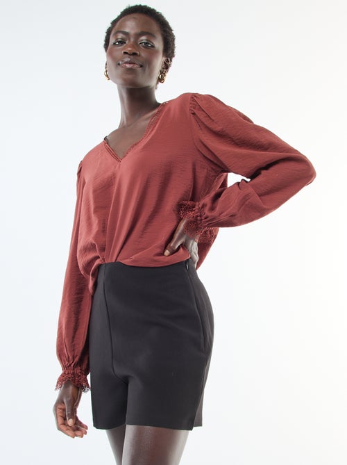 Short de cintura subida liso - Kiabi