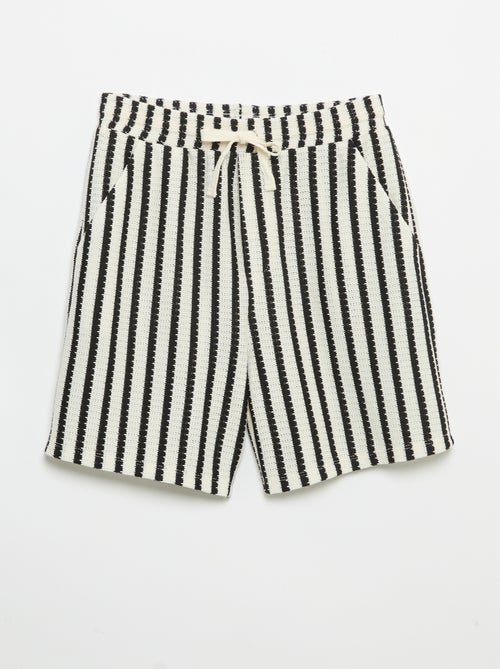 Short de croché às riscas - Kiabi
