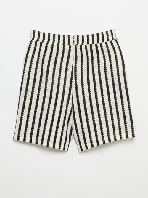 Short de croché às riscas - Kiabi