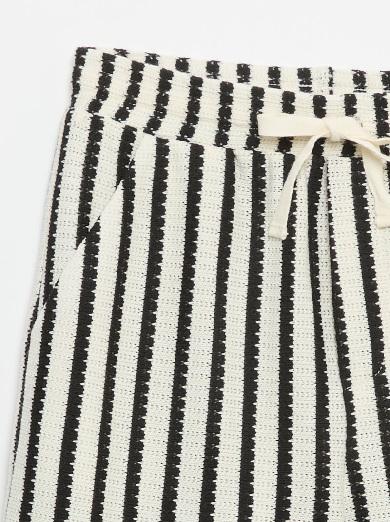 Short de croché às riscas Branco - Kiabi
