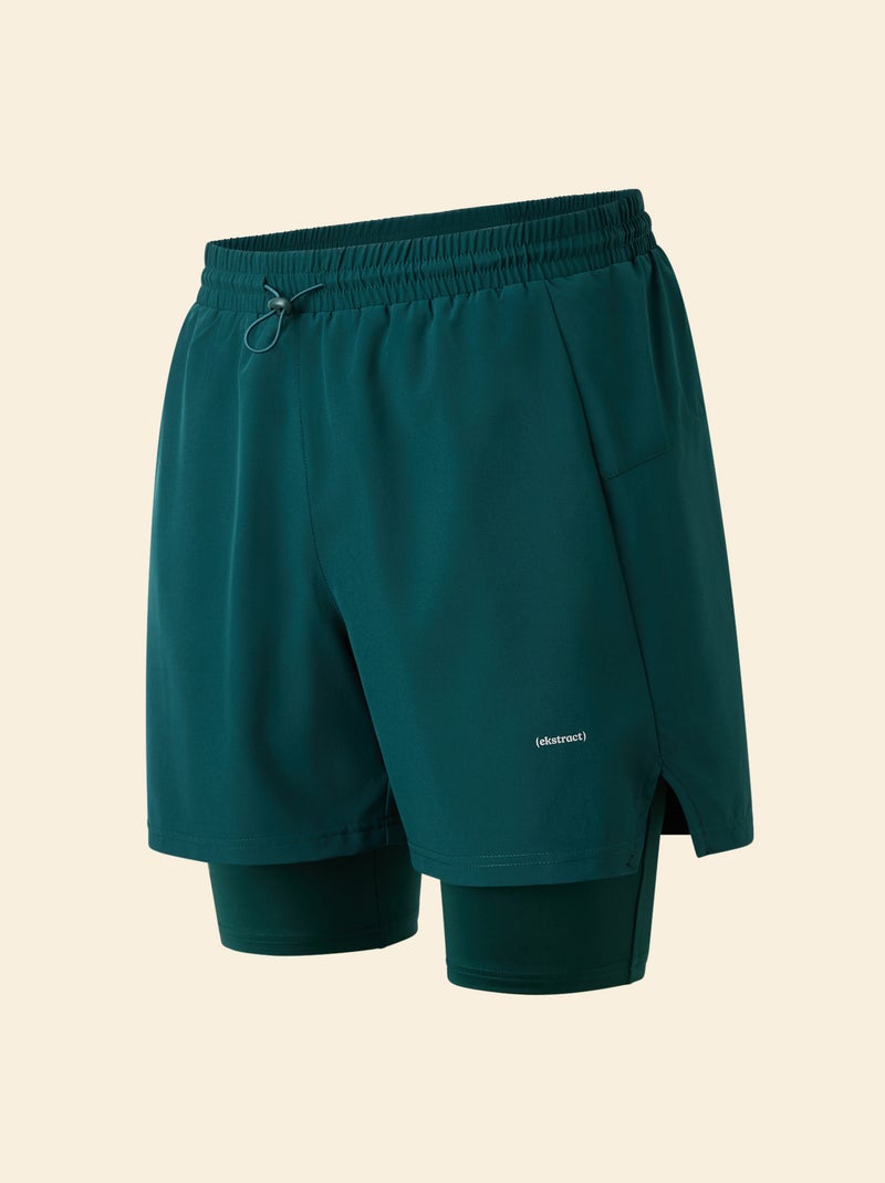 Short de desporto 2 em 1 - (ekstract) Verde - Kiabi