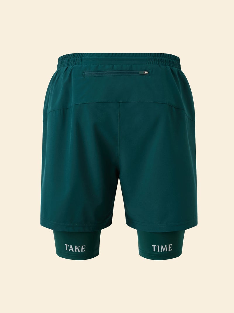 Short de desporto 2 em 1 - (ekstract) Verde - Kiabi