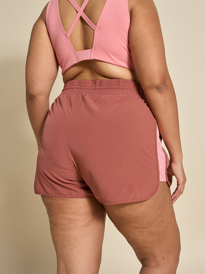 Short de desporto color block - (ekstract) Castanho - Kiabi