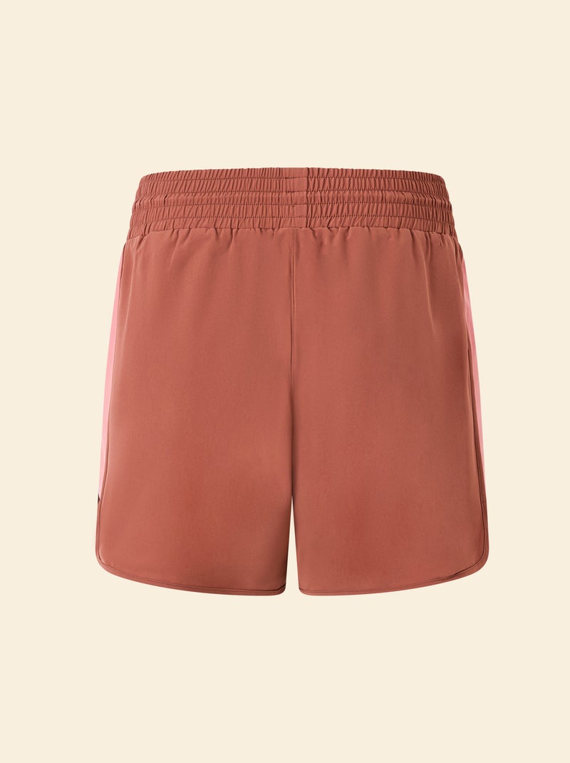 Short de desporto color block - (ekstract) Castanho - Kiabi