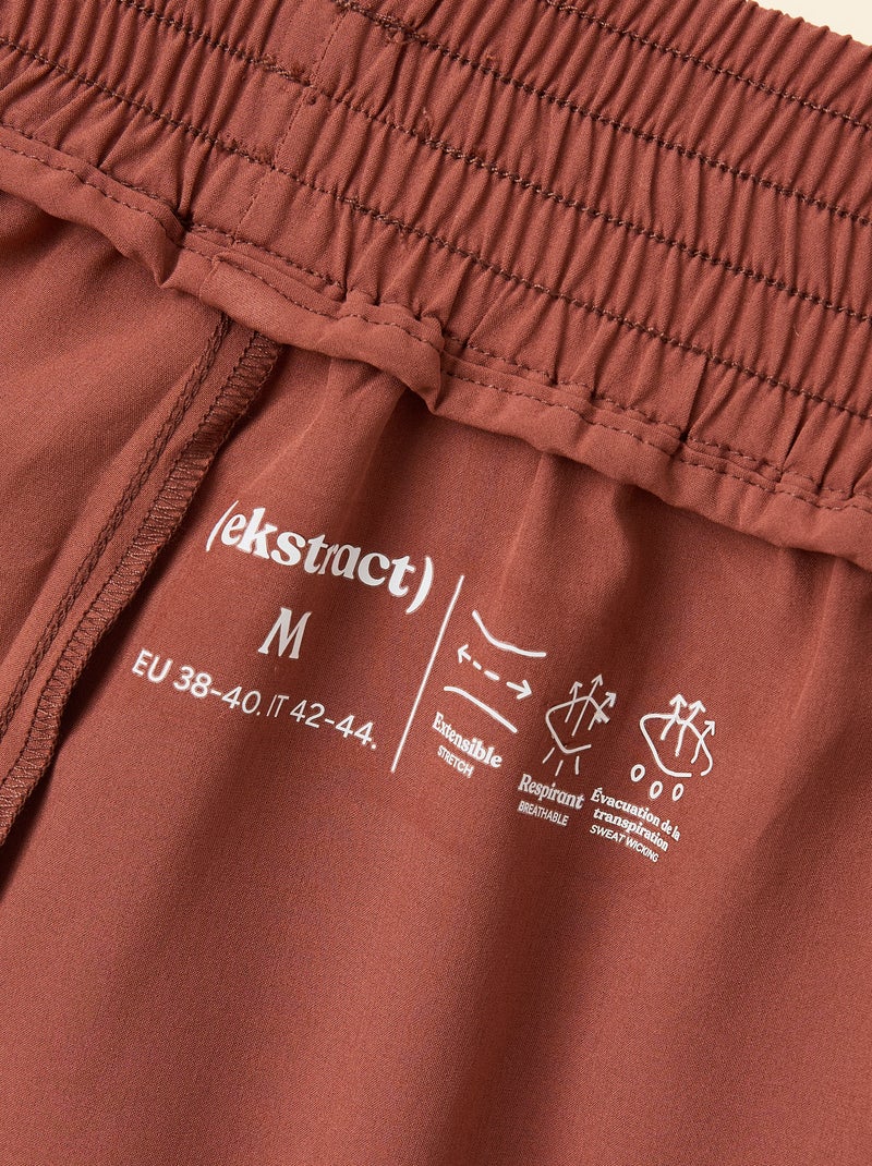 Short de desporto color block - (ekstract) Castanho - Kiabi