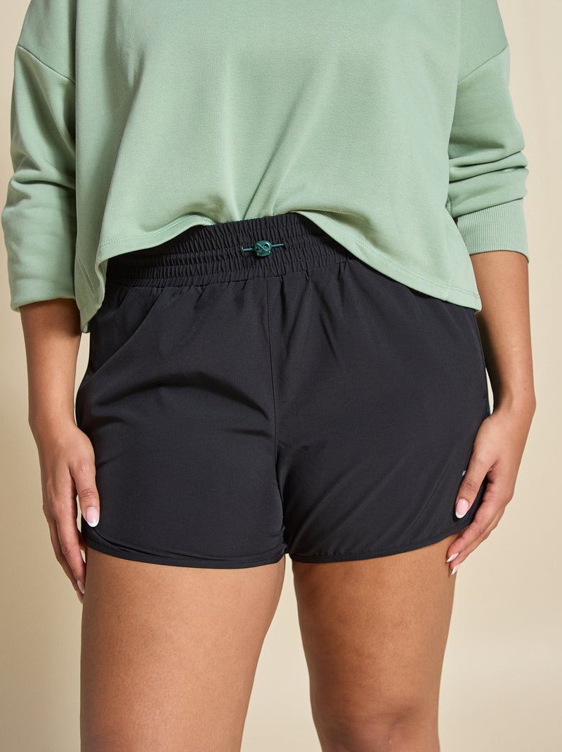 Short de desporto color block - (ekstract) Preto - Kiabi