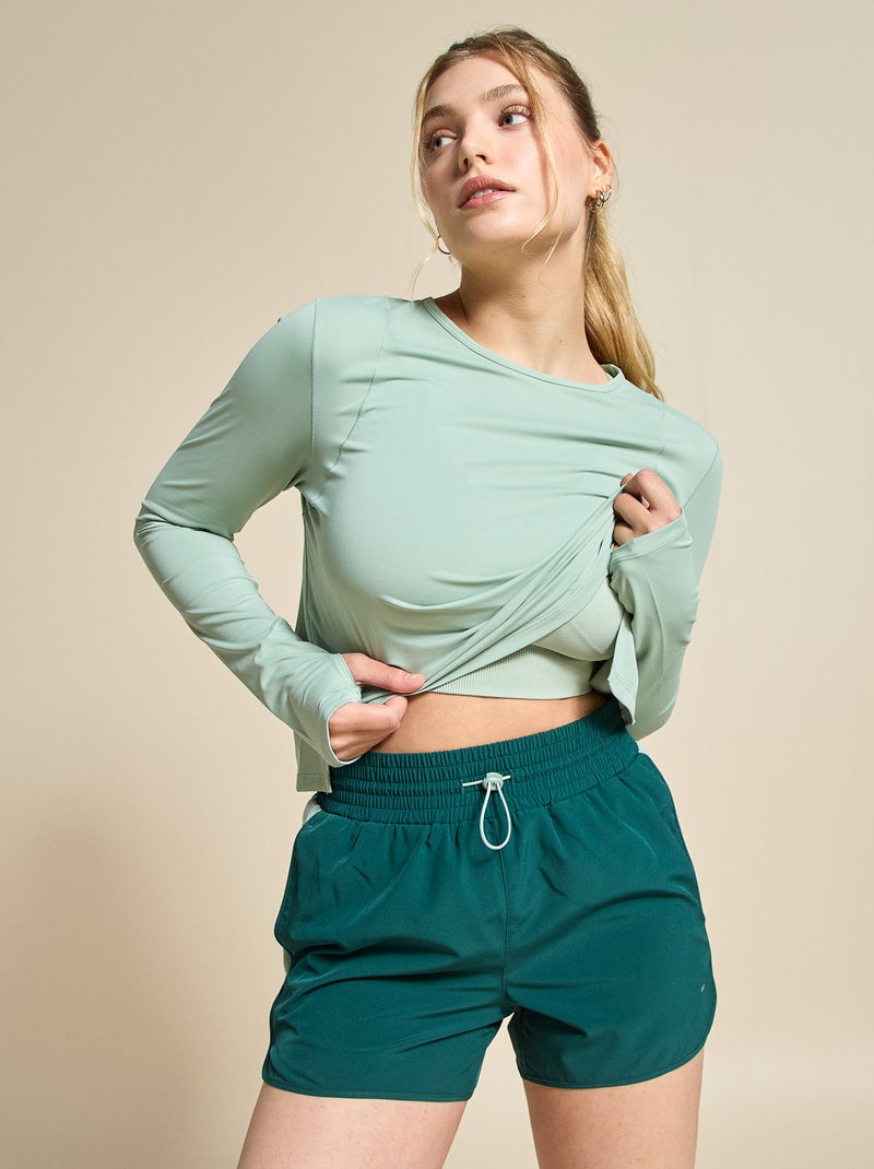 Short de desporto color block - (ekstract) Verde - Kiabi