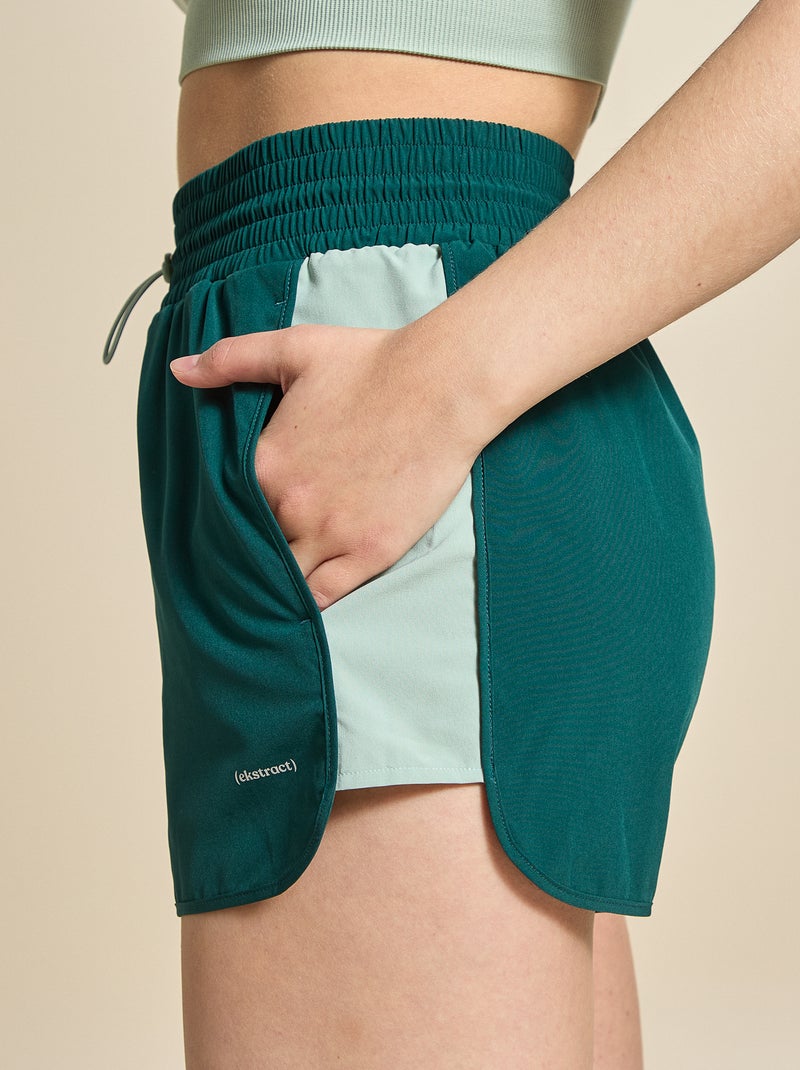 Short de desporto color block - (ekstract) Verde - Kiabi