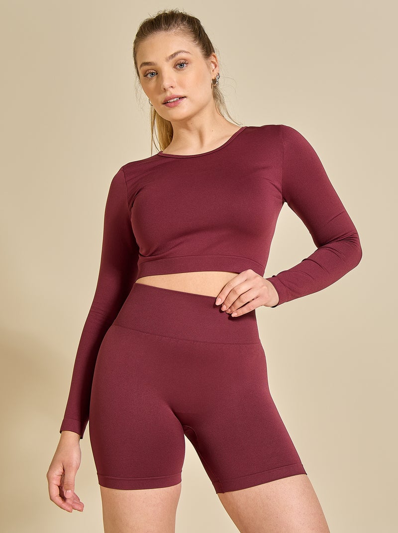 Short de desporto modelador - (ekstract) Bordeaux - Kiabi