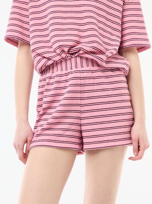 Short de felpo às riscas - Kiabi
