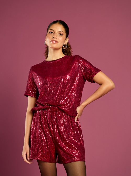 Short de festa com lantejoulas - Kiabi