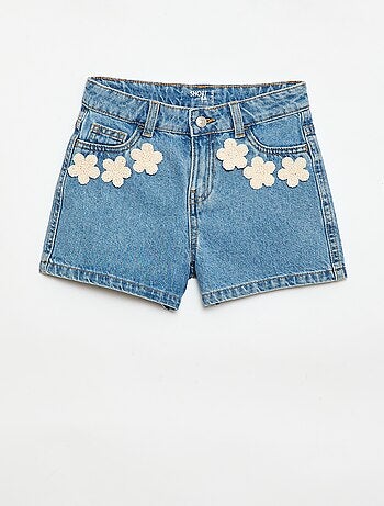 Short de ganga com bordados