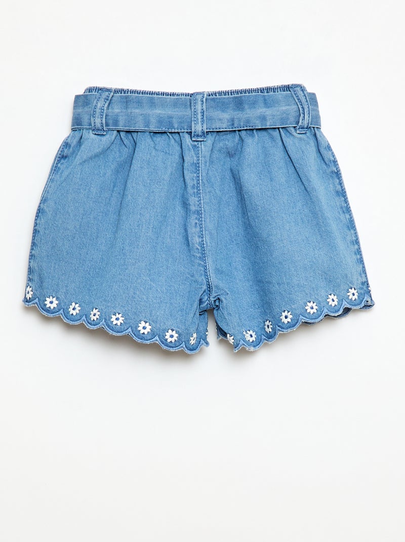 Short de ganga com cinto para atar Azul - Kiabi