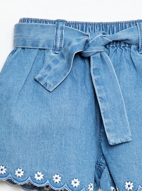 Short de ganga com cinto para atar - Kiabi