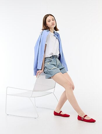 Short de ganga com efeito destroyed