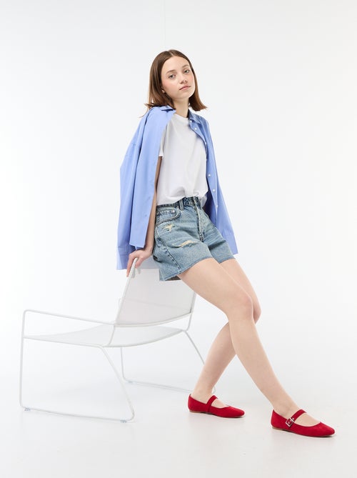 Short de ganga com efeito destroyed - Kiabi