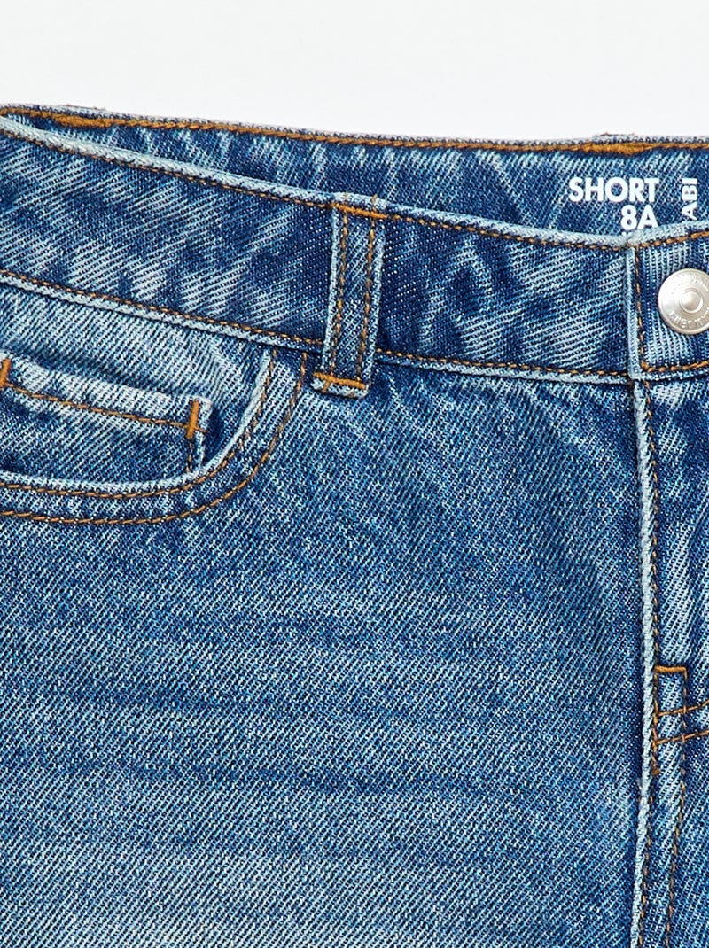 Short de ganga de cintura alta Azul - Kiabi