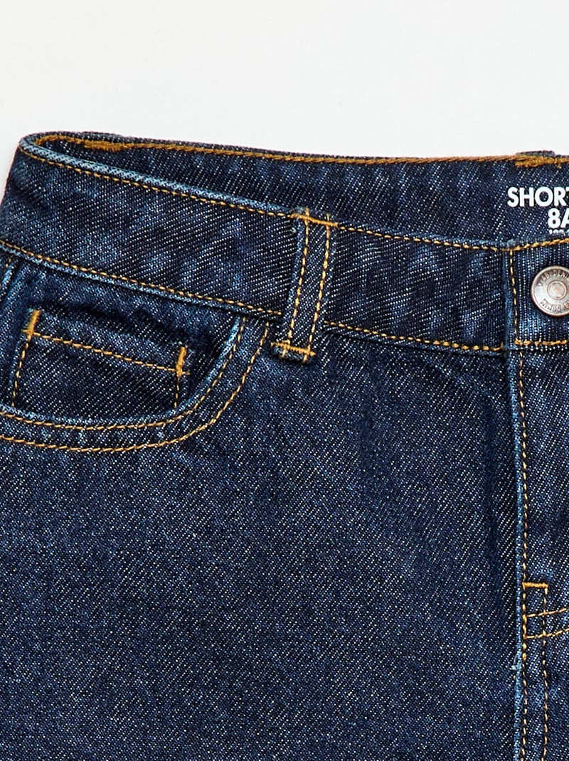 Short de ganga de cintura alta Azul - Kiabi
