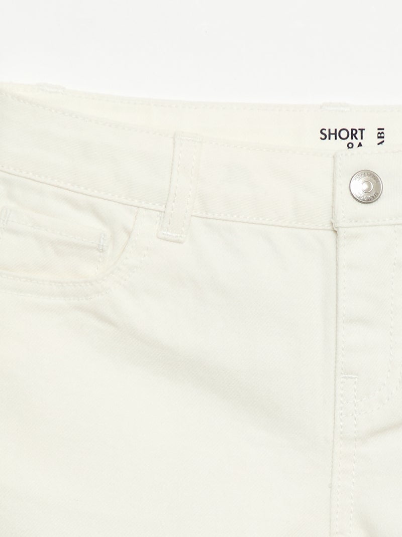 Short de ganga de cintura alta Branco - Kiabi