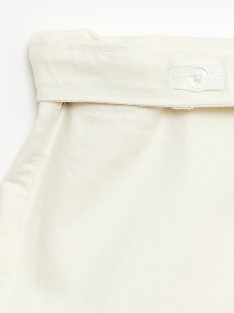 Short de ganga de cintura alta Branco - Kiabi