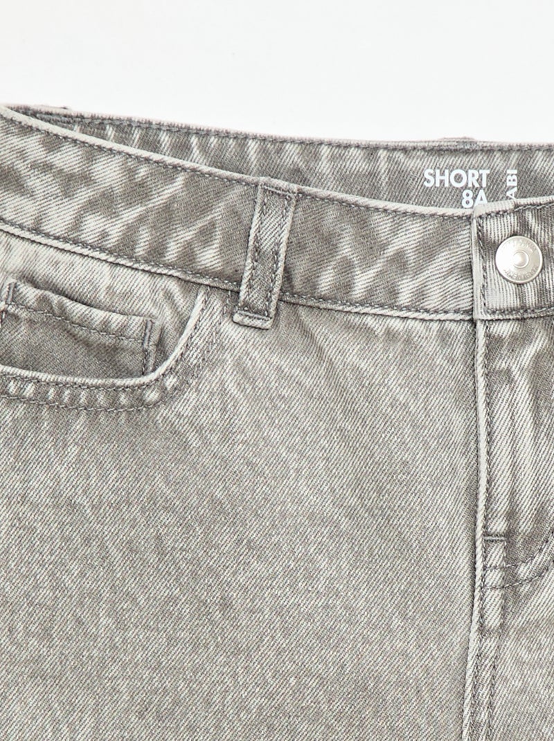 Short de ganga de cintura alta Cinza - Kiabi