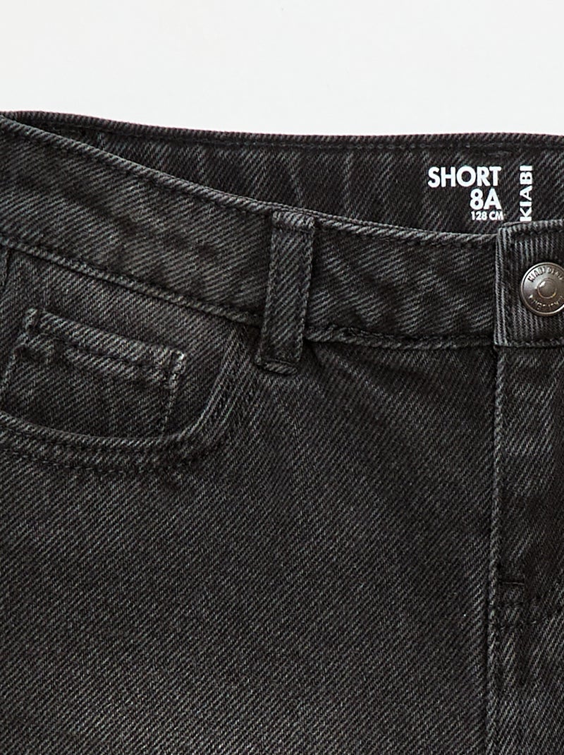 Short de ganga de cintura alta Preto - Kiabi