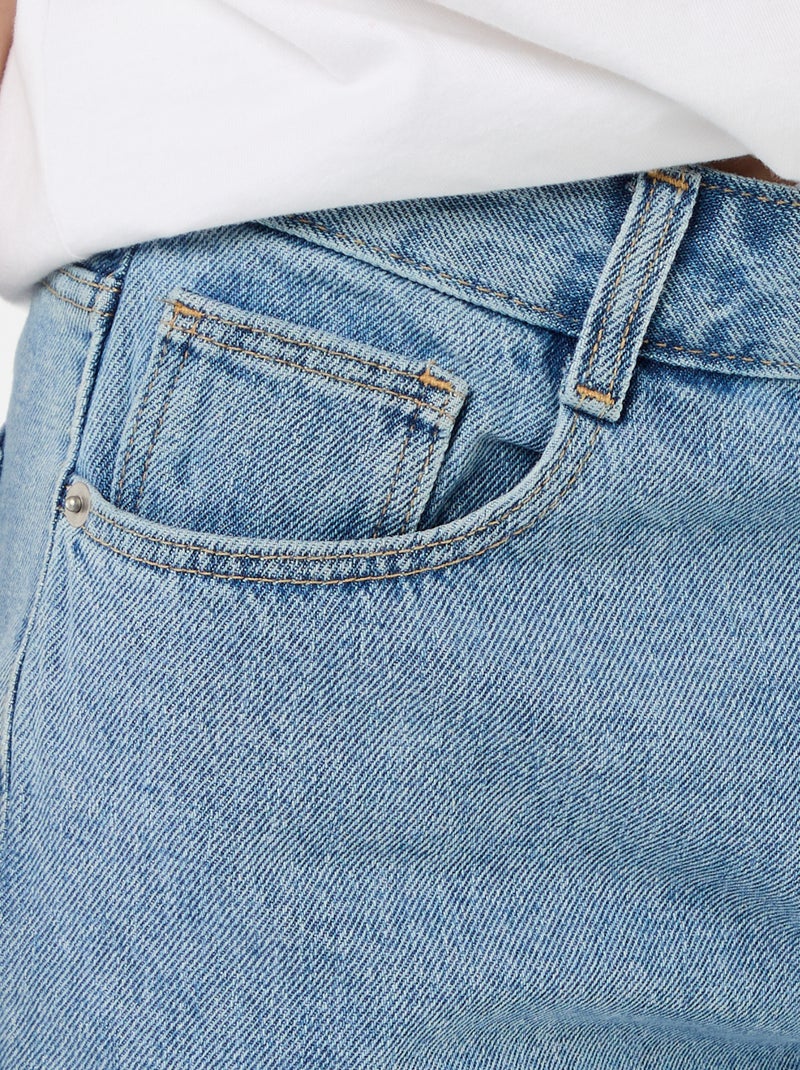 Short de ganga de cintura subida Azul - Kiabi