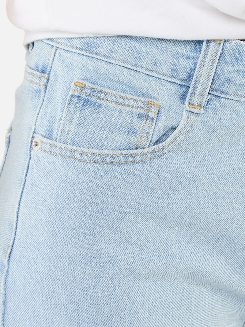 Short de ganga de cintura subida Azul - Kiabi