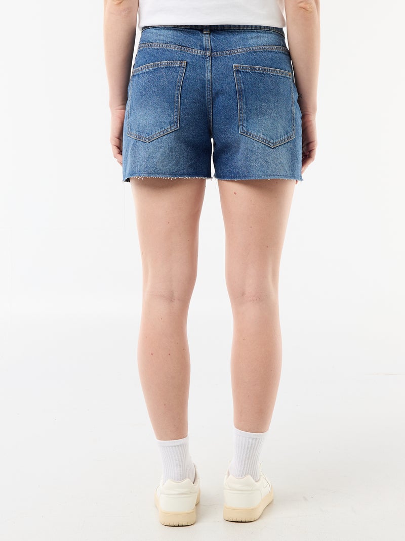 Short de ganga de cintura subida Azul - Kiabi