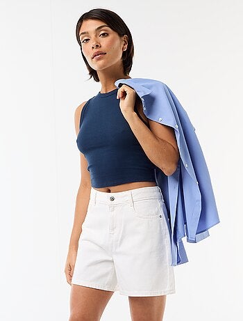 Short de ganga de cintura subida