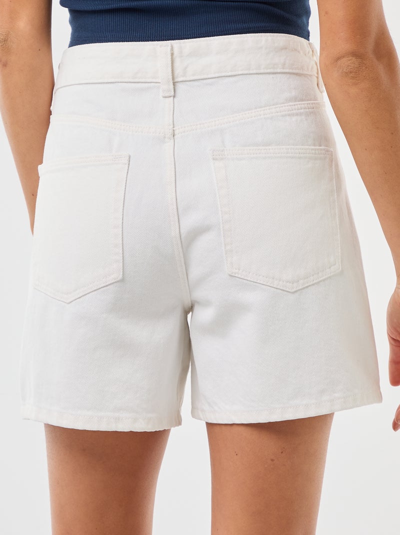 Short de ganga de cintura subida Branco - Kiabi