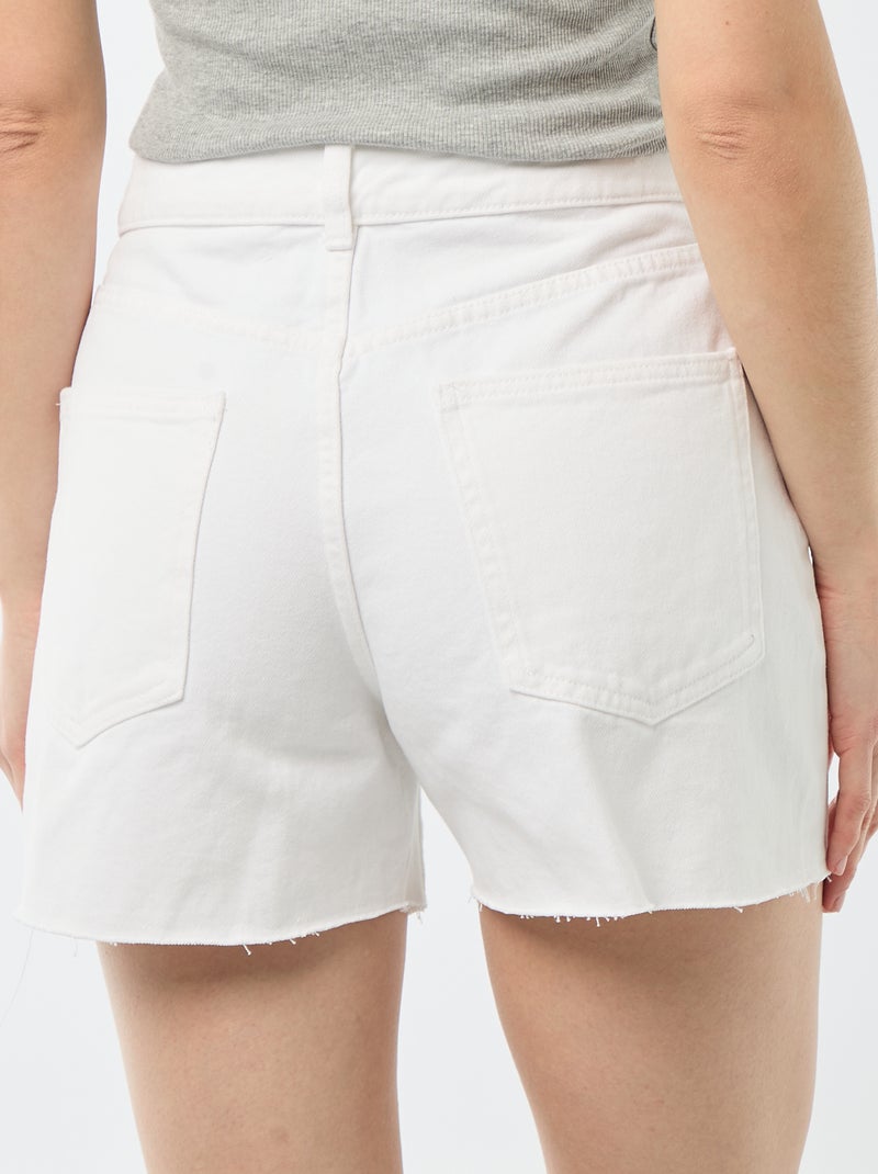 Short de ganga de cintura subida Branco - Kiabi