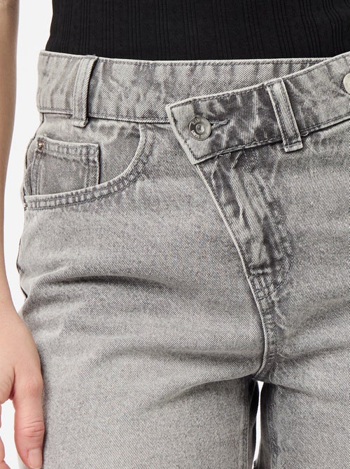 Short de ganga de cintura subida - Kiabi