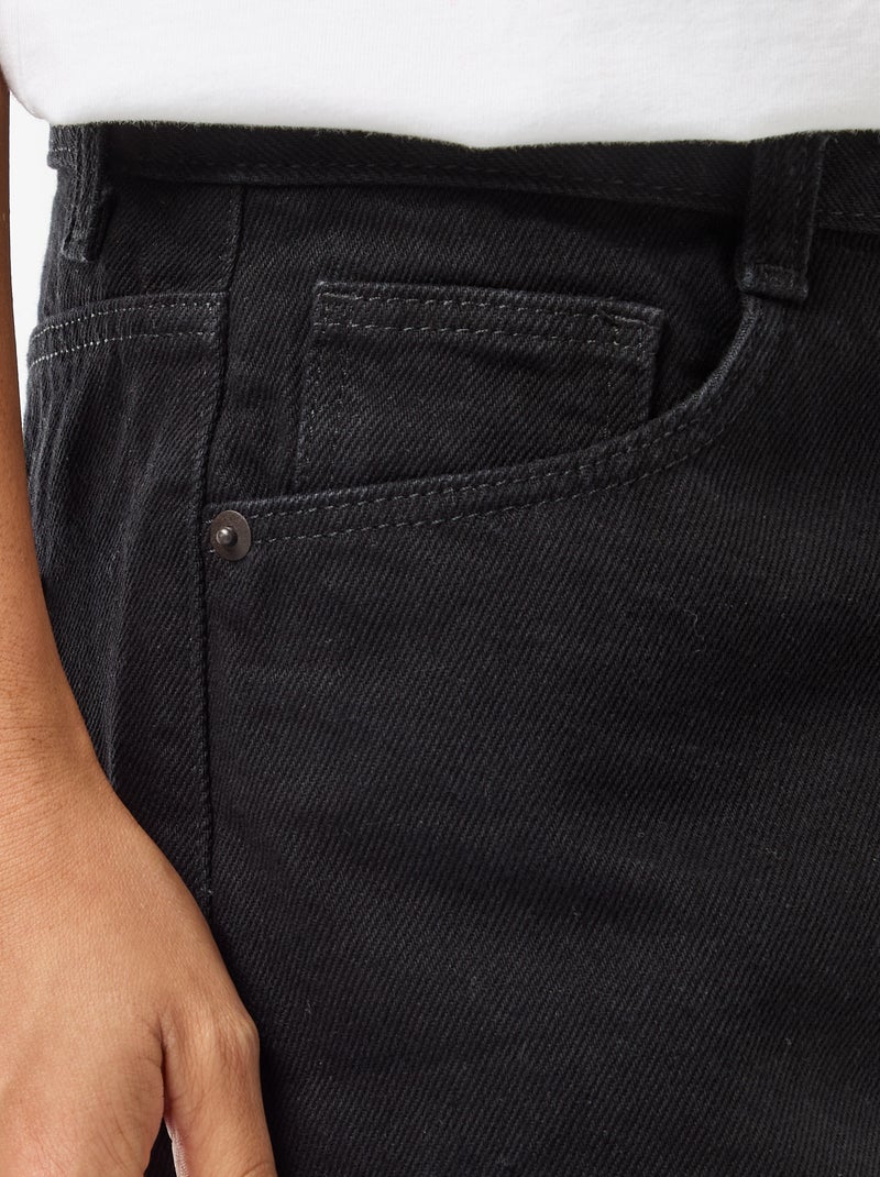 Short de ganga de cintura subida Preto - Kiabi