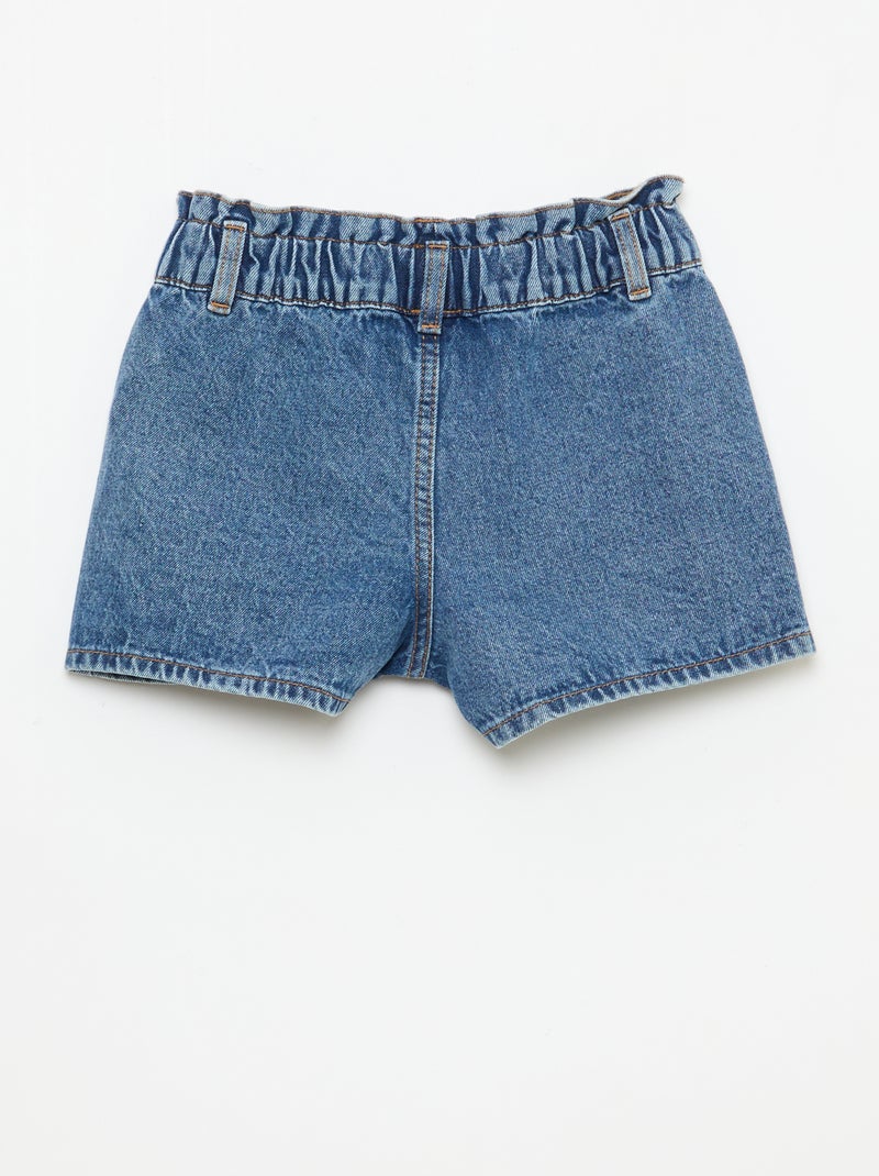 Short de ganga paper bag Azul - Kiabi