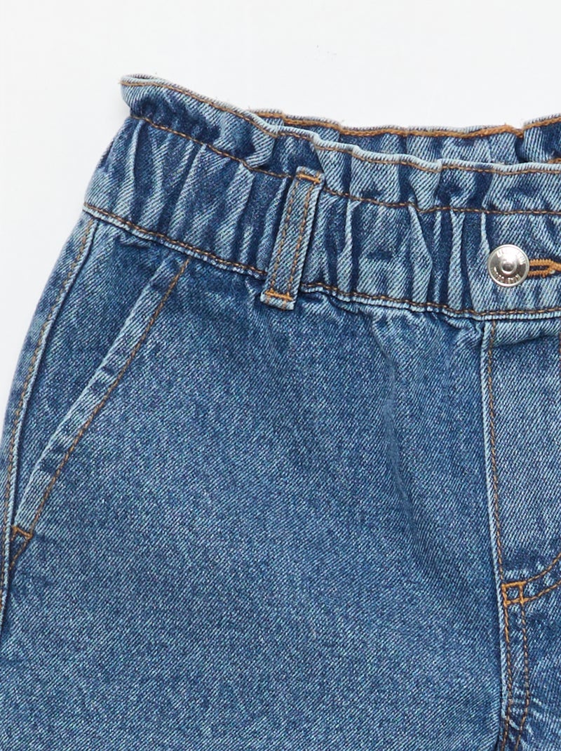 Short de ganga paper bag Azul - Kiabi